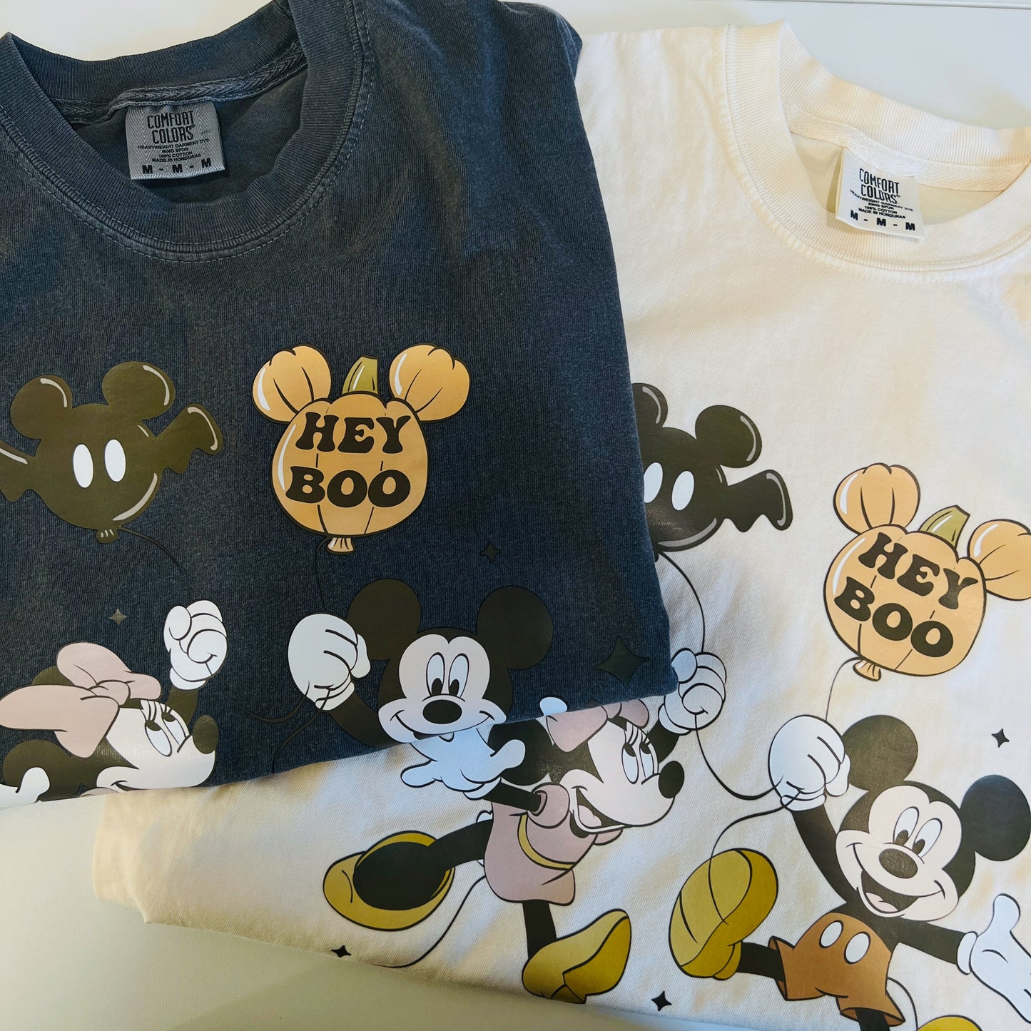 PINK BOW Hey Boo Mice Adult Tshirt