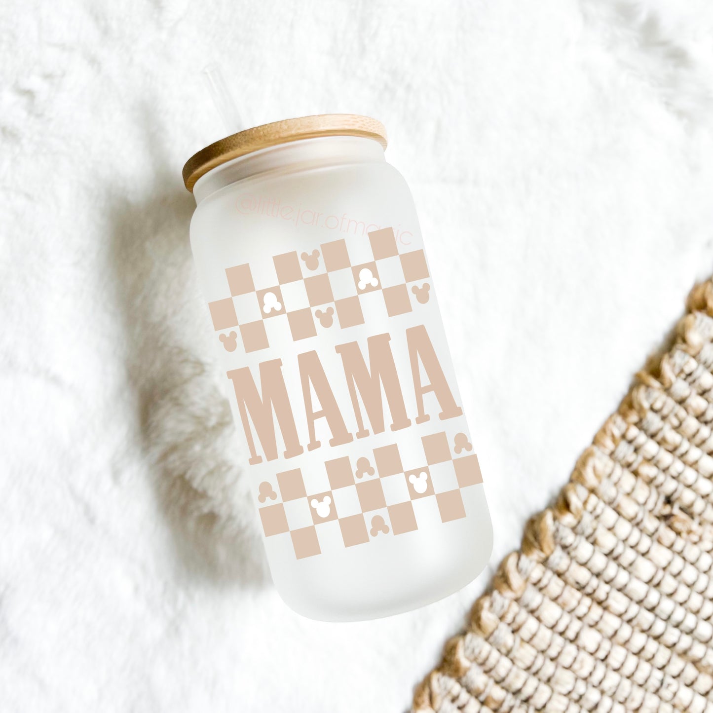 Mama checkered Mouse glass
