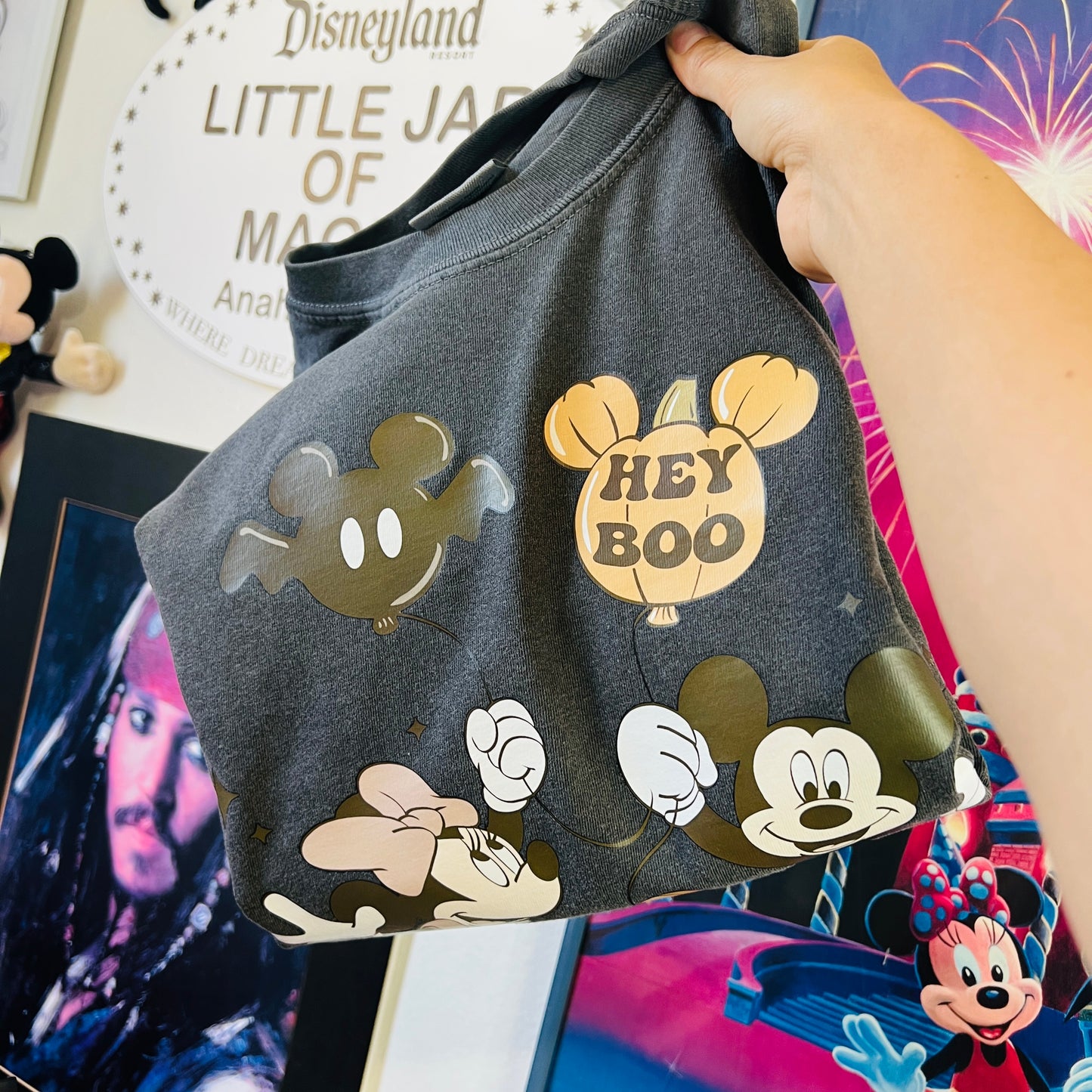 PINK BOW Hey Boo Mice Adult Tshirt