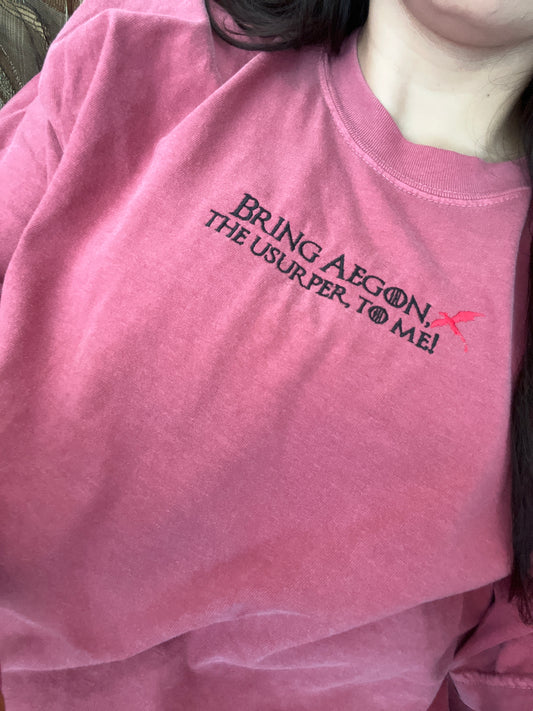 Red dragon show short sleeve regular embroidered tshirt. !!! EST tat BEGINNING OF AUGUST ! ! NOT CROPPED !!! ( design is smaller and centered !!!)
