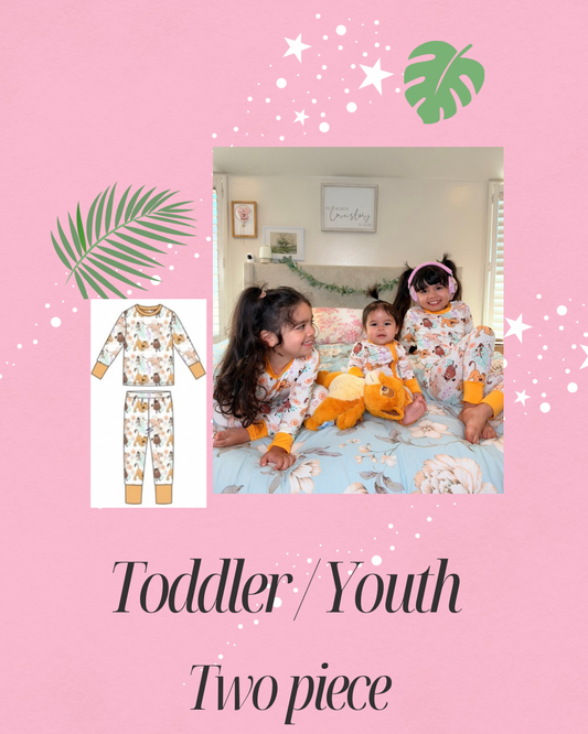 Toddler / Youth Jungle lion bamboo pjs. Ready to ship. Allow 1-3 business days to ship please.